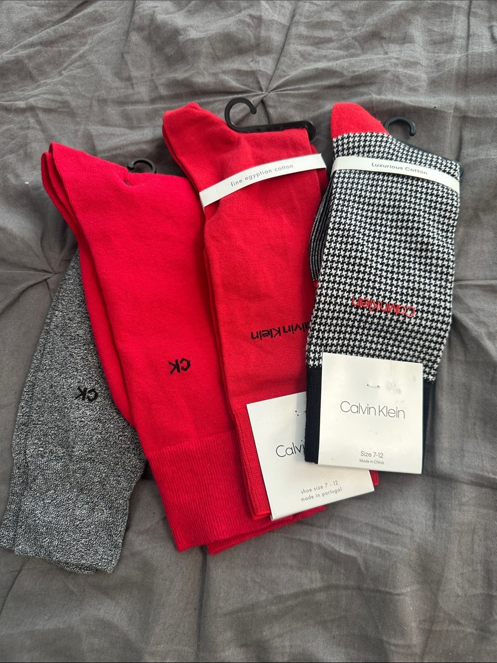 Calvin Klein Men's Red, Gray & Black Dress Sock Pack